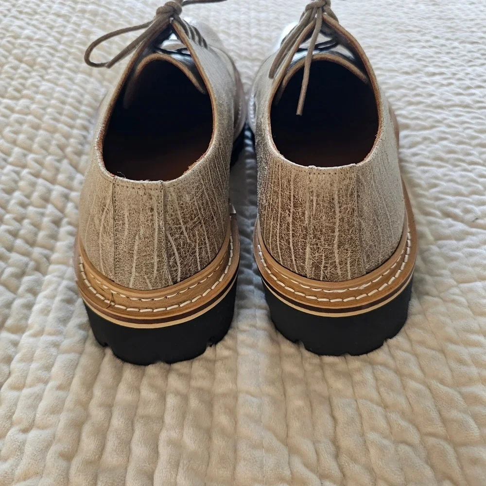 Taft‎ Textured Cream Lace-Up Oxfords